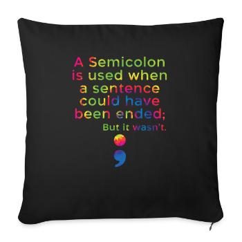 Sensibilisation à la prévention du suicide Santé mentale - Housse de coussin décorative 45 x 45 cm - noir - Devant