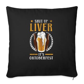 Tais-toi foie C’est buveur de bière - Housse de coussin décorative 45 x 45 cm - noir - Devant