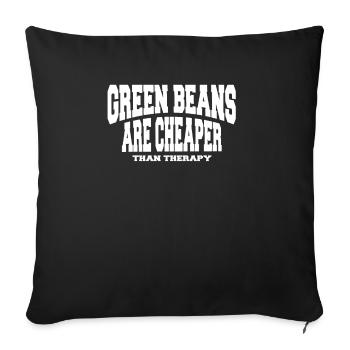 nutrition, green bean lover, dish - Sofakissenbezug 45 x 45 cm - Schwarz - Vorne