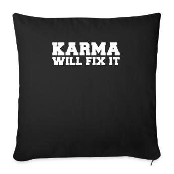 Karma fixera sa devise de vie - Housse de coussin décorative 45 x 45 cm - noir - Devant