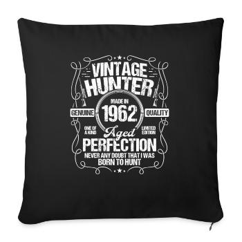 1962 Hunting for Boar Hunter Dog 1962 Year Born - Sofakissenbezug 45 x 45 cm - Schwarz - Vorne