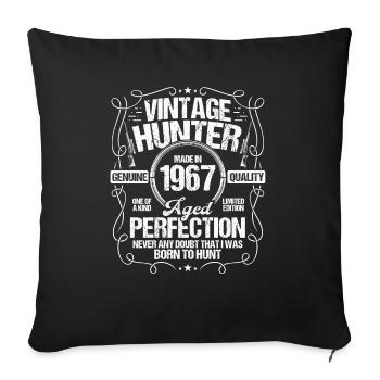 1967 Hunting for Boar Hunter Dog 1967 Year Born - Sofakissenbezug 45 x 45 cm - Schwarz - Vorne
