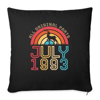 Year of construction 1993 In July - Sofa pillowcase 17,3'' x 17,3'' (45 x 45 cm) - black - Front