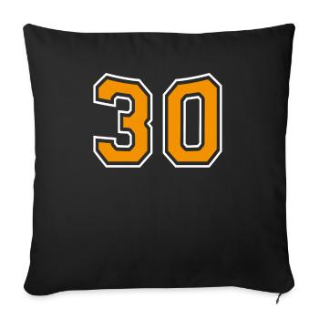 Numéro 30 Orange - Housse de coussin décorative 45 x 45 cm - noir - Devant