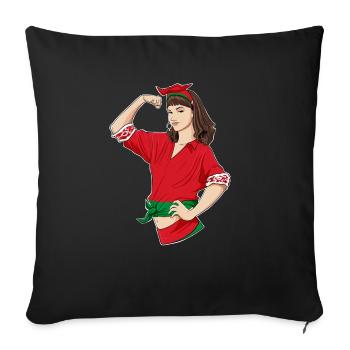 Biélorussie Fille incassable I Biélorussie Héritage I - Housse de coussin décorative 45 x 45 cm - noir - Devant