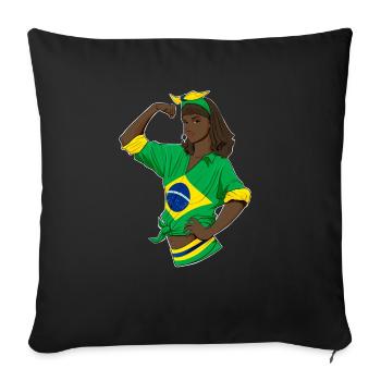 Brazilian Girl Unbreakable I Brazilian Heritage - Sofa pillowcase 17,3'' x 17,3'' (45 x 45 cm) - black - Front