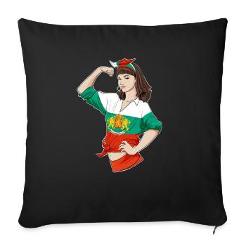 Fille bulgare Incassable Héritage bulgare - Housse de coussin décorative 45 x 45 cm - noir - Devant