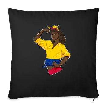 Colombian Girl Unbreakable Colombian Heritage - Sofa pillowcase 17,3'' x 17,3'' (45 x 45 cm) - black - Front