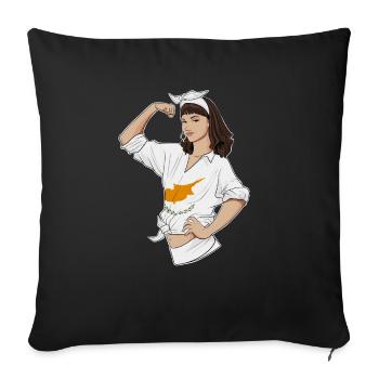 Cyprus Girl Unbreakable I Cyprus Heritage I - Sofa pillowcase 17,3'' x 17,3'' (45 x 45 cm) - black - Front