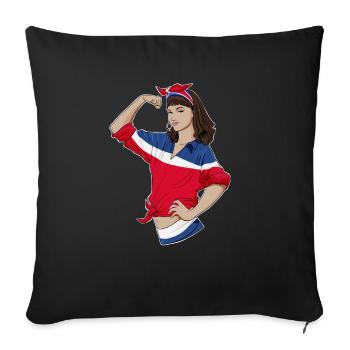 Costa Rica Fille Incassable I Patrimoine Costa Rica - Housse de coussin décorative 45 x 45 cm - noir - Devant