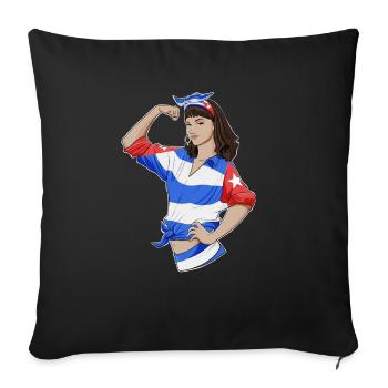 Cuban Girl Unbreakable I Cuban Heritage I Cuba - Sofa pillowcase 17,3'' x 17,3'' (45 x 45 cm) - black - Front