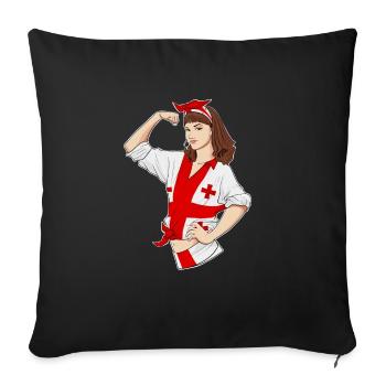 Fille géorgienne incassable I Héritage géorgien I - Housse de coussin décorative 45 x 45 cm - noir - Devant