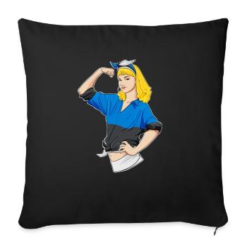 Fille estonienne incassable I Héritage estonien I - Housse de coussin décorative 45 x 45 cm - noir - Devant