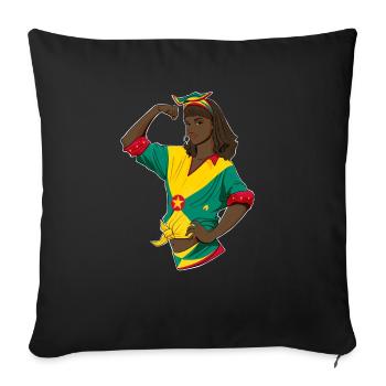 Grenada Girl Unbreakable I Grenada Heritage I - Sofa pillowcase 17,3'' x 17,3'' (45 x 45 cm) - black - Front