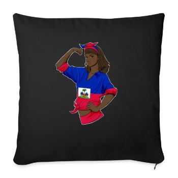 Haitian Girl Unbreakable I Haitian Heritage I - Sofa pillowcase 17,3'' x 17,3'' (45 x 45 cm) - black - Front