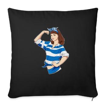 Greek Girl Unbreakable I Greek Heritage I Greece - Sofakissenbezug 45 x 45 cm - Schwarz - Vorne