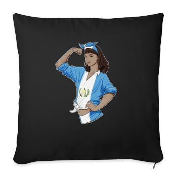 Fille guatémaltèque Incassable I Patrimoine Guatemala - Housse de coussin décorative 45 x 45 cm - noir - Devant