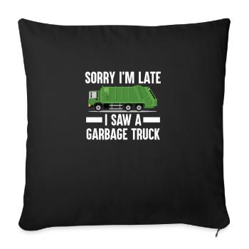 Garbage truck garbage collection saying garbage man - Sofa pillowcase 17,3'' x 17,3'' (45 x 45 cm) - black - Front