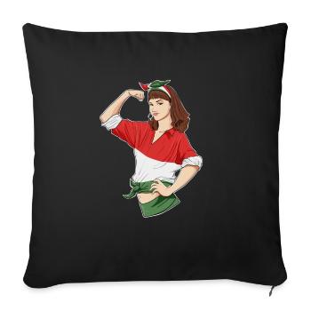 Hungarian Girl Unbreakable I Hungarian Heritage - Sofa pillowcase 17,3'' x 17,3'' (45 x 45 cm) - black - Front