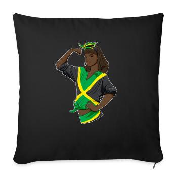 Fille jamaïcaine incassable I Héritage jamaïcain I - Housse de coussin décorative 45 x 45 cm - noir - Devant