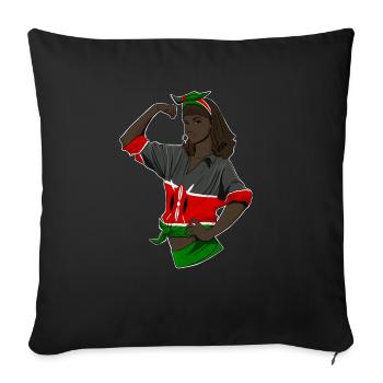Kenyan Girl Unbreakable I Kenyan Heritage I Kenya - Housse de coussin décorative 45 x 45 cm - noir - Devant