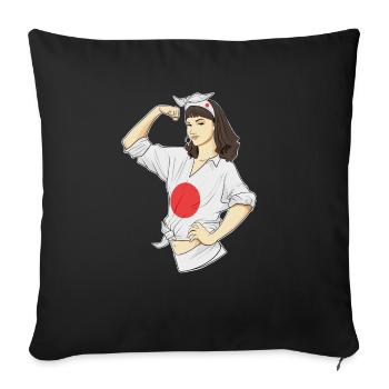 Japanese Girl Unbreakable I Japanese Heritage I - Sofa pillowcase 17,3'' x 17,3'' (45 x 45 cm) - black - Front