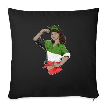 Fille koweïtienne incassable I Héritage koweïtien I - Housse de coussin décorative 45 x 45 cm - noir - Devant