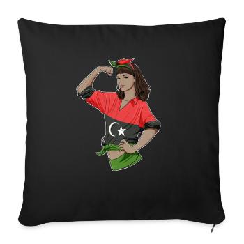 Libyan Girl Unbreakable I Libyan Heritage I Libya - Sofakissenbezug 45 x 45 cm - Schwarz - Vorne