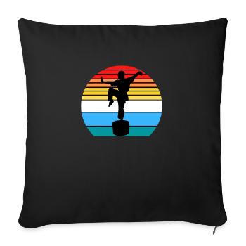 Karaté Vintage Arts Martiaux Kung-Fu Rétro - Housse de coussin décorative 45 x 45 cm - noir - Devant
