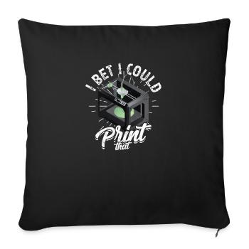 Je parie que je pourrais imprimer ça - machiniste - Housse de coussin décorative 45 x 45 cm - noir - Devant