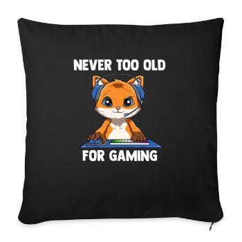 Nie zu alt zum Spielen - Video Gaming Fox Gamer - Sofakissenbezug 45 x 45 cm - Schwarz - Vorne