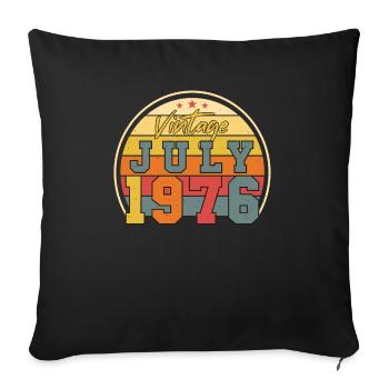 1976 Im Juli Geschenkidee - Sofakissenbezug 45 x 45 cm - Schwarz - Vorne