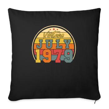 Né en 1979 en juillet - Housse de coussin décorative 45 x 45 cm - noir - Devant