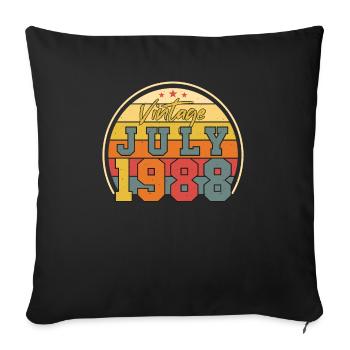 Year of construction 1988 July - Sofa pillowcase 17,3'' x 17,3'' (45 x 45 cm) - black - Front