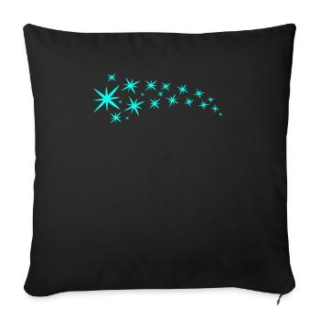Mint green stars - Sofa pillowcase 17,3'' x 17,3'' (45 x 45 cm) - black - Front