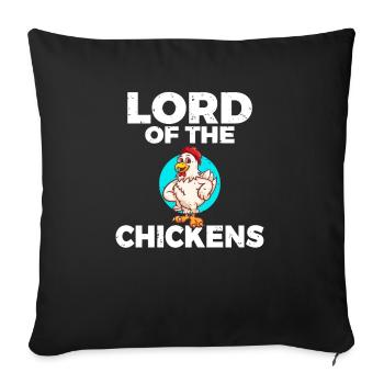 Lord of the Chickens Chicken Lover Farmer Rooster - Sofa pillowcase 17,3'' x 17,3'' (45 x 45 cm) - black - Front