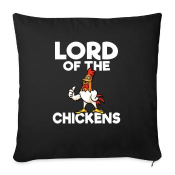 Lord of the Chickens Chicken Lover Farmer Rooster - Sofa pillowcase 17,3'' x 17,3'' (45 x 45 cm) - black - Front