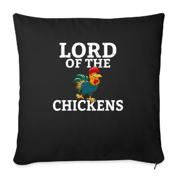 Lord of the Chickens Chicken Whisperer Hänchenwagen - Sofa pillowcase 17,3'' x 17,3'' (45 x 45 cm) - black - Front