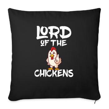 Lord of the Chickens Chicken Keeper Hobby Chicken - Sofa pillowcase 17,3'' x 17,3'' (45 x 45 cm) - black - Front