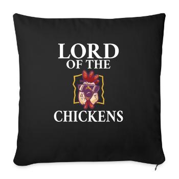 Lord of the Chickens Chicken Keeper Hobby Chicken - Sofa pillowcase 17,3'' x 17,3'' (45 x 45 cm) - black - Front