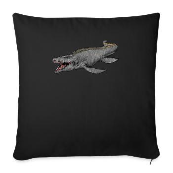 Mosasaurus I Marine Repiel Cretaceous Fossils - Sofa pillowcase 17,3'' x 17,3'' (45 x 45 cm) - black - Front
