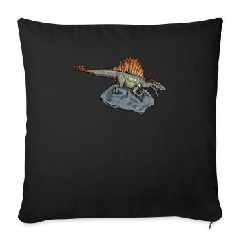 Spinosaurus I Thorn Lizard Cretaceous Fossil - Sofa pillowcase 17,3'' x 17,3'' (45 x 45 cm) - black - Front