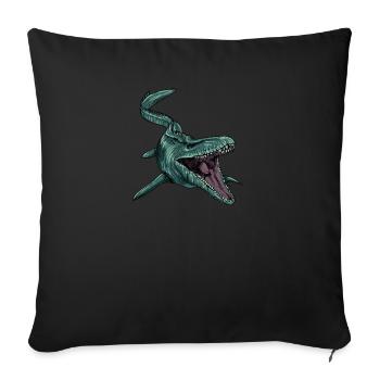Mosasaurus I Marine Repiel Cretaceous Fossils - Sofa pillowcase 17,3'' x 17,3'' (45 x 45 cm) - black - Front