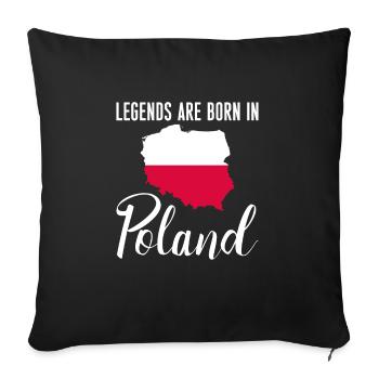 Legends Are Born In Poland Shirt Gift - Sofa pillowcase 17,3'' x 17,3'' (45 x 45 cm) - black - Front