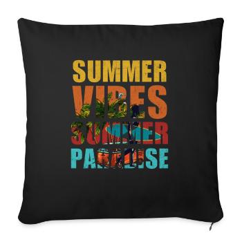 Summer Vibes Summer Paradise - Sofakissenbezug 45 x 45 cm - Schwarz - Vorne