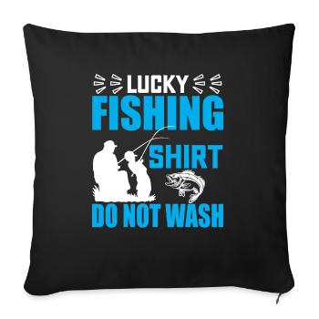 Lucky Fishing Shirt Do Not Wash - Sofakissenbezug 45 x 45 cm - Schwarz - Vorne