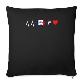 Iowa heartbeat gift - Sofa pillowcase 17,3'' x 17,3'' (45 x 45 cm) - black - Front