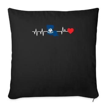 Louisiana heartbeat gift - Sofa pillowcase 17,3'' x 17,3'' (45 x 45 cm) - black - Front