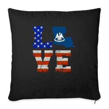 Dear louisiana Usa flags gift - Sofa pillowcase 17,3'' x 17,3'' (45 x 45 cm) - black - Front