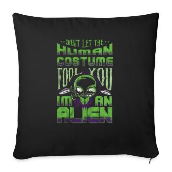 Alien Tshirt UFO Alien Children Mars Gentlemen - Sofa pillowcase 17,3'' x 17,3'' (45 x 45 cm) - black - Front